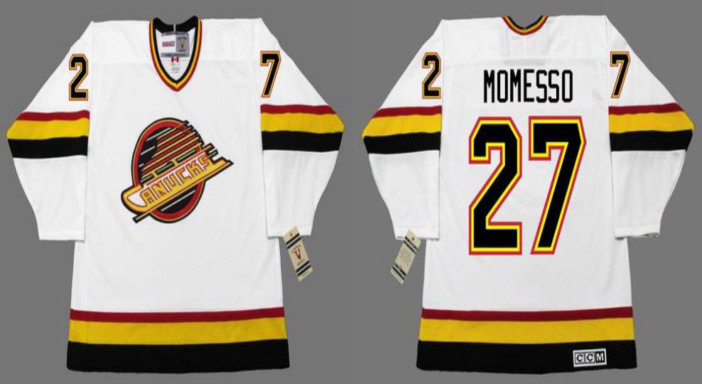 2019 Men Vancouver Canucks 27 Momesso White CCM NHL jerseys